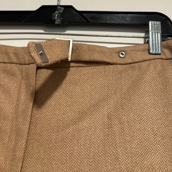 J. Crew Tan Wool Blend 12P Lined Straight Leg Faux Belt Dress Pant. - Picture 9 of 10